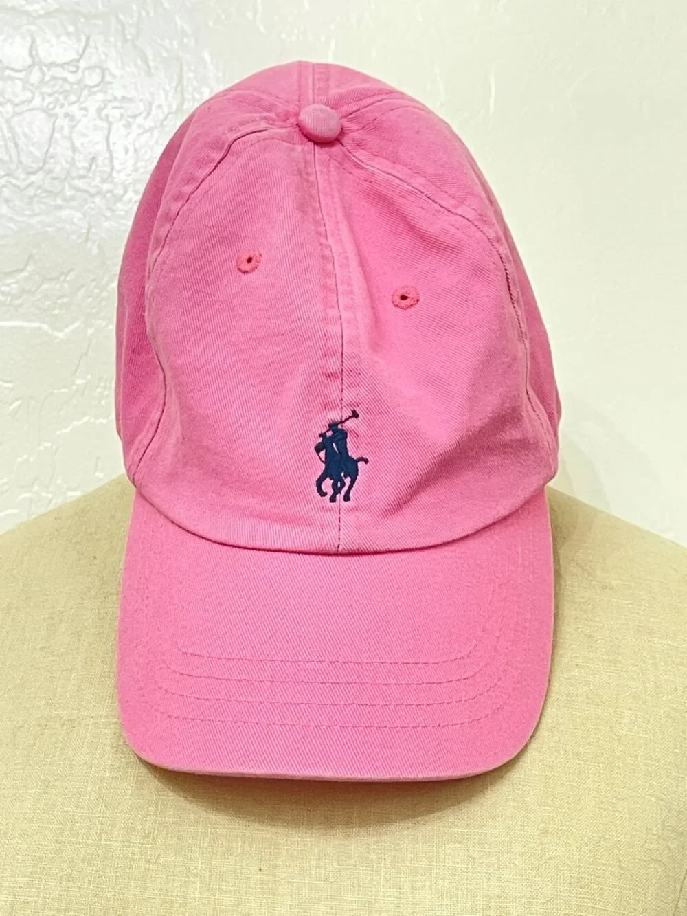 Ralph Lauren Polo Hat Cap Pink Blue Logo Classic